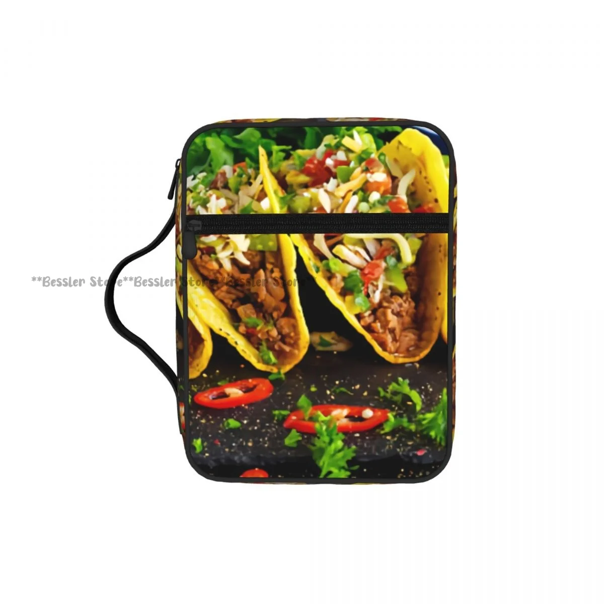 

Bible Book Bag Mexican Food Taco Shells With Beef Christian Book Organizer Church Travel Bag