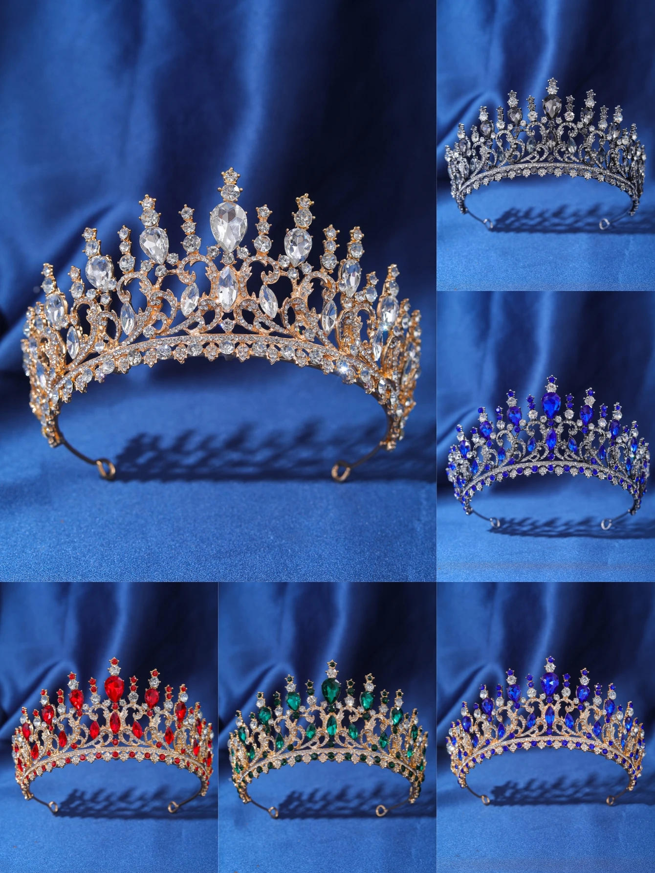 

1Pcs Gorgeous and Elegant Rhinestone Queen's Crown Hair Accessories Wedding Headwear Women's Event Party Dress up Hair
