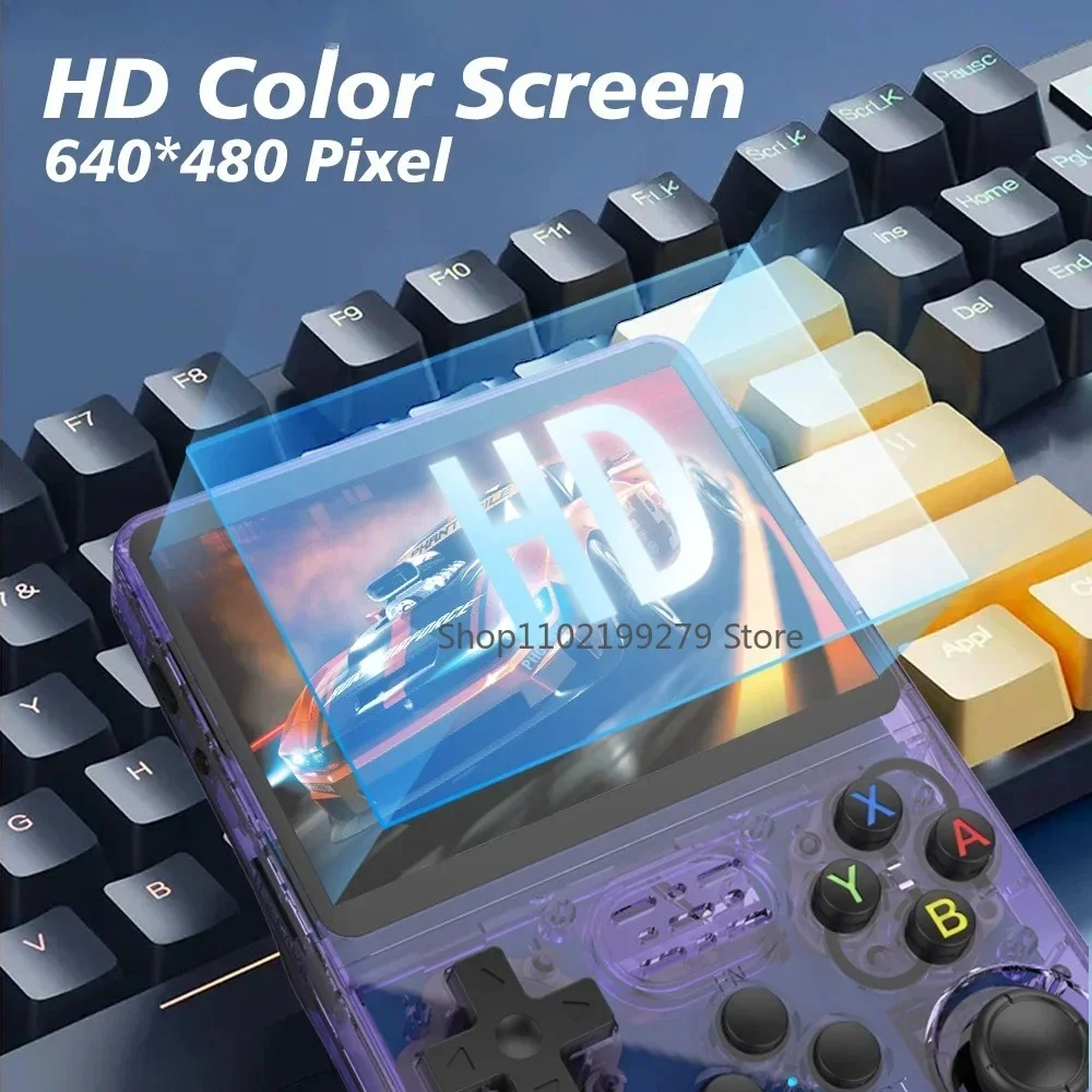 128G R36S ريترو وحدة تحكم ألعاب فيديو محمولة نظام لينكس 3.5 بوصة IPS شاشة R35s Pro مشغل فيديو جيب محمول 64 جيجابايت ألعاب