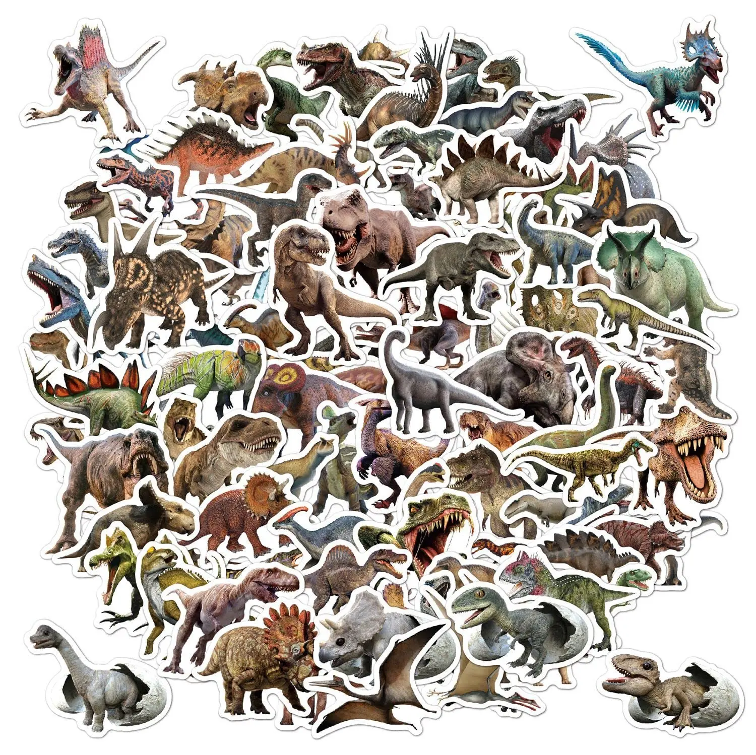 50/100pcs Jurassic Dinosaur Stickers for Kids Waterproof Vinyl Stickers for Water Bottle Scrapbook Laptop Skateboard Computer