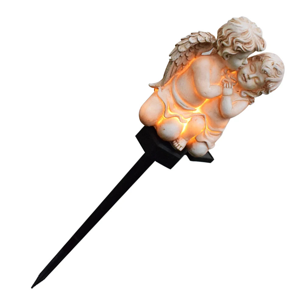 

Resin Angel Solar Light Waterproof Garden Stake Light Resin Garden Solar Angel Sculpture Wings Angel for Garden Balcony Yard