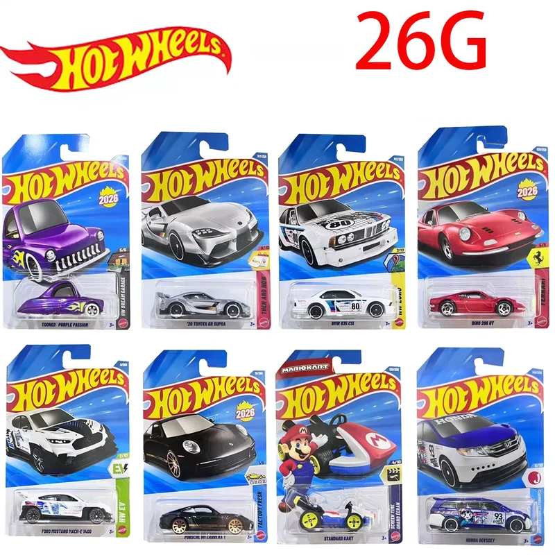 

2026 G Hot Wheels Car Treasure Hunt Boy Toys 1:64 Diecast Ferrari Mario Standard Kart Quick Chat Toyota Supra Vehicle Model Toys