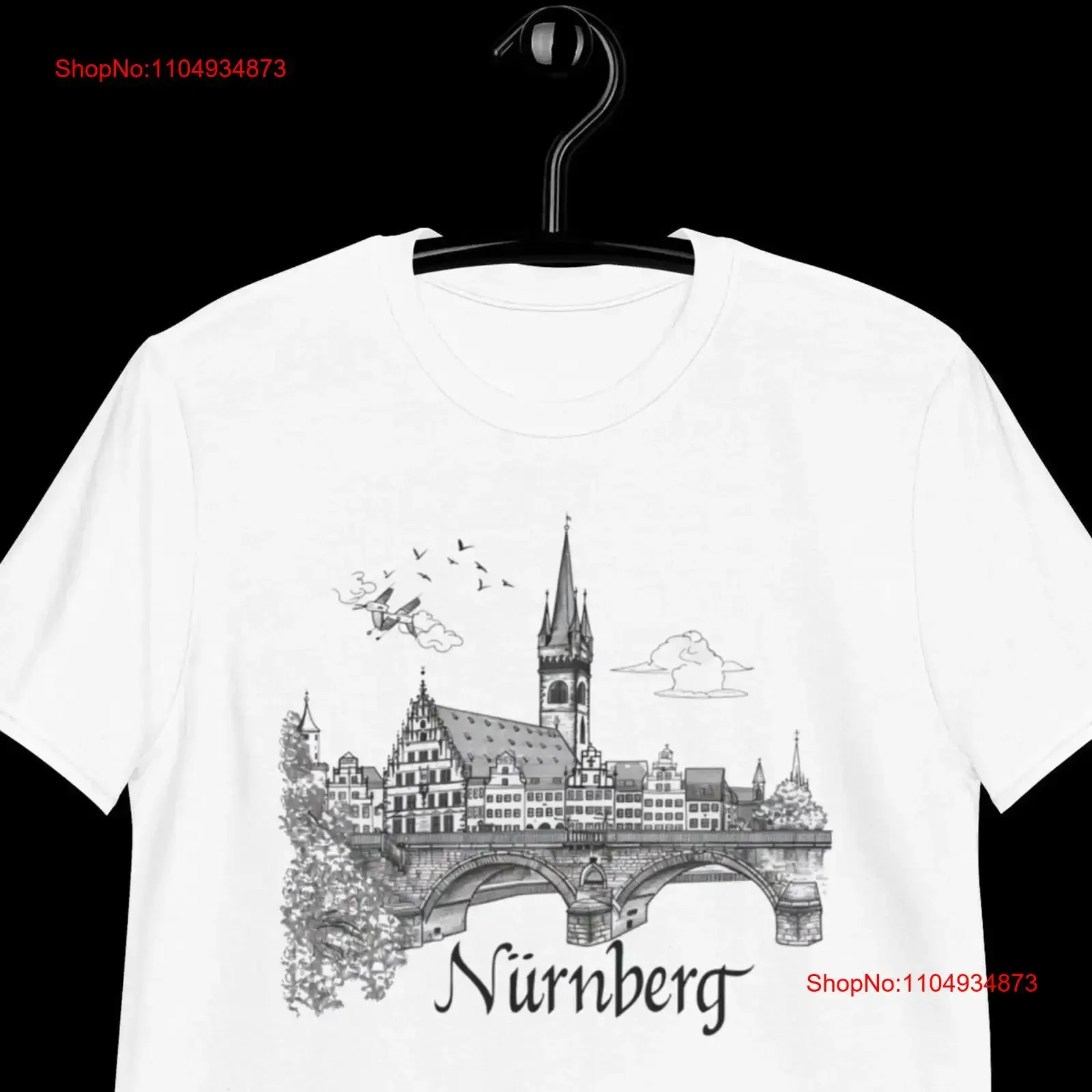 Nuremberg تي شيرت تذكار تذكار ألمانيا المدينة الألمانية للأصدقاء بافاريا عزر عتيق مغسول قليلاً ملابس الشارع #1