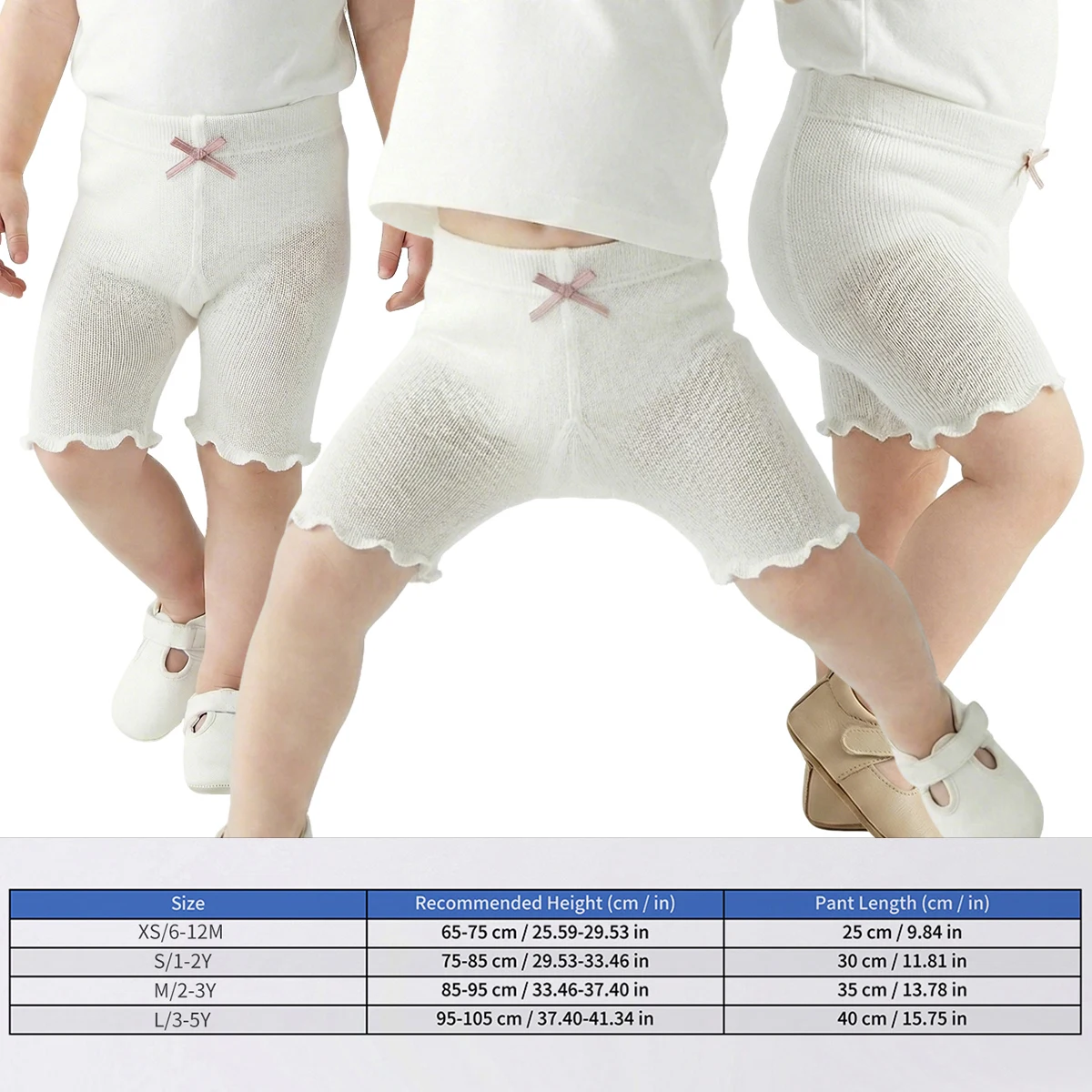 3 PCS Kids Tights Baby Shorts, Girl Leggings, Thin Style for Summer, Lightweight and Comfortable, Simple and Versatile. view 6