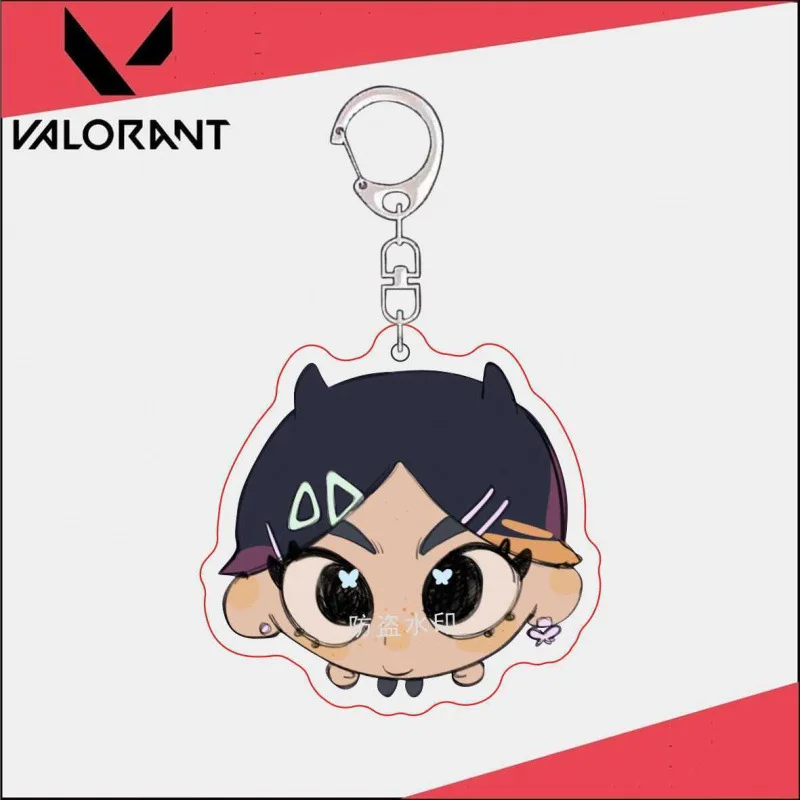 حار لعبة لطيف أنيمي VALORANT سلسلة مفاتيح مصنوعة من الأكريليك المساعدون الكرتون مضحك حقيبة قلادة الإبداعية سحر حلقة رئيسية أصدقاء المشجعين الهدايا #2