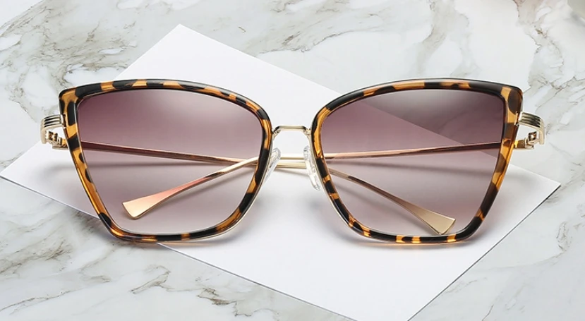 45255 frauen Cat Eye Sonnenbrille Spiegel Gläser UV400 Mode Männlichen Weibliche Shades