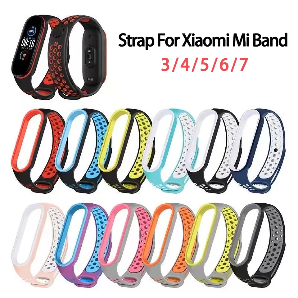 Strap For Xiaomi Mi Band 7 6 5 4 3 Bracelet Silicone MiBand 3 4 5 6 7 Strap Sport Wristband Replacement Smartwatch Accessories