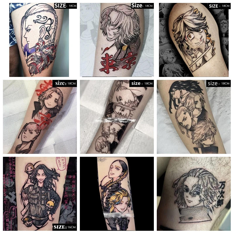 

Токио Мстители Временные татуировки Мультфильм Аниме Татуировки Рука Талия Нога Боди-Арт Водонепроницаемые Поддельные Татуировки Наклейки для Женщин Мужчин