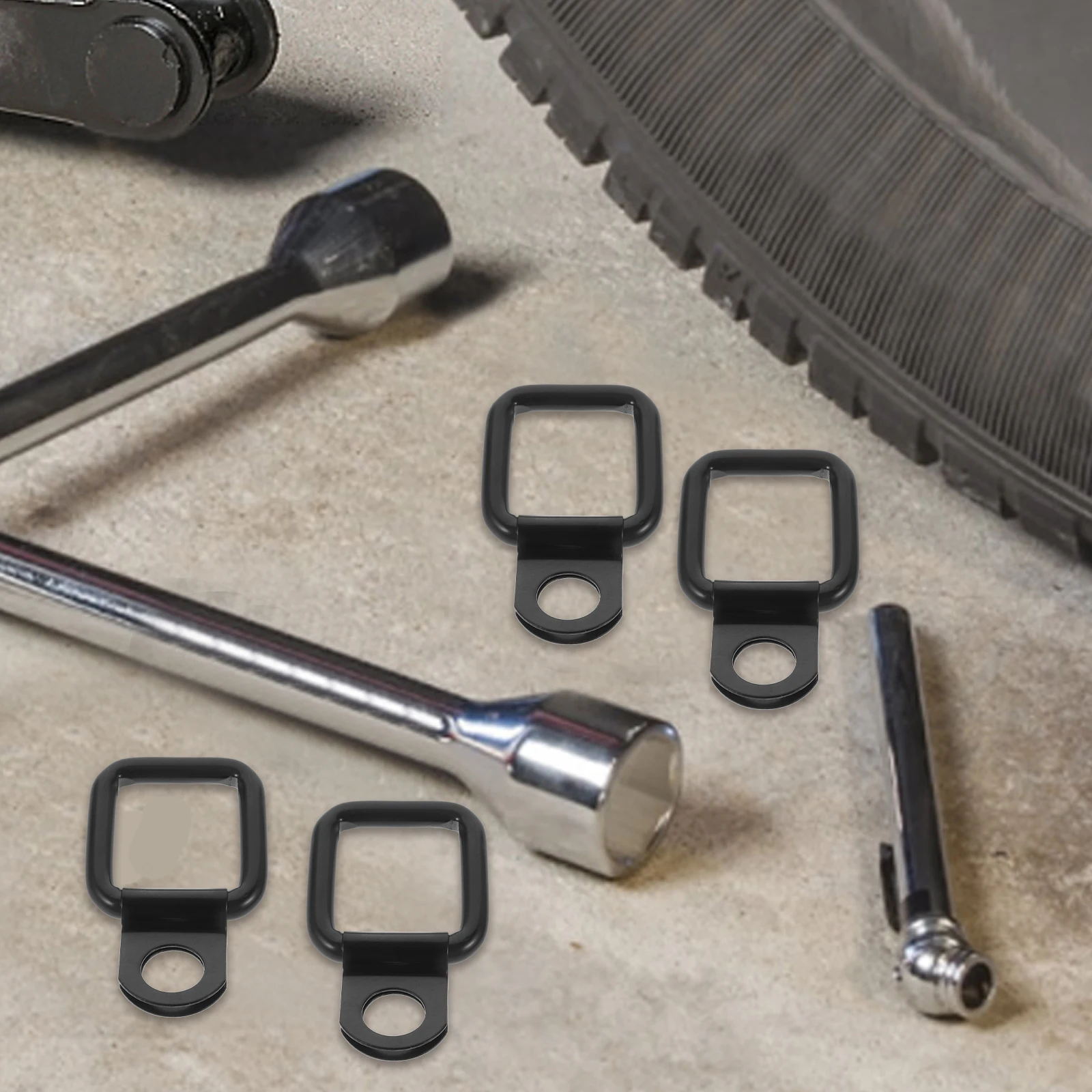 

8Pcs Car Top Cover Tie Down D Rings Heavy Duty Trailer Cargo Anchor Hooks Trunk Tie Down Replacement D Rings Car Trunk Anchors