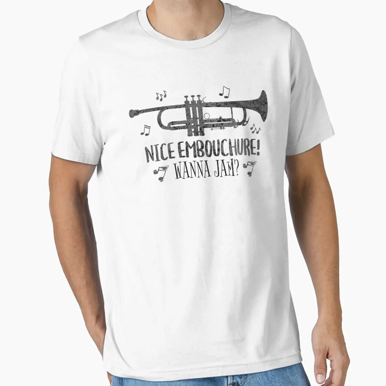 Nice Embouchure Wanna Jam Essential T Shirt vintage Washed fashion Top For Everyday Wear streetwear Stylish Stretched Soft