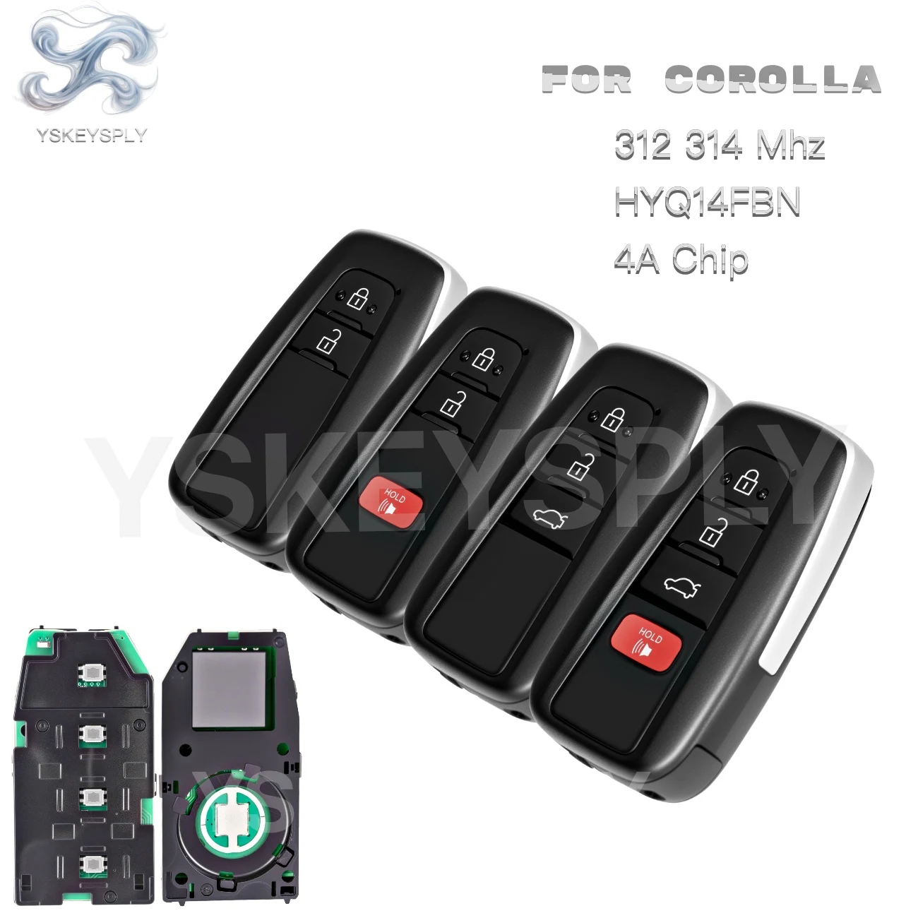 231451-2000 Умный ключ-пульт для Toyota Corolla Бразилия 2019-2022 |   HYQ14FBN |   Чип 4A 312/314 МГц |   2B/3B/4B