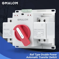 Dual power ATS (CB) 2P/4P 63A Dual Power Automatic Transfer Switch AC230V 50/60Hz HQ MCB Auto/Manual Switching Circuit Breakers
