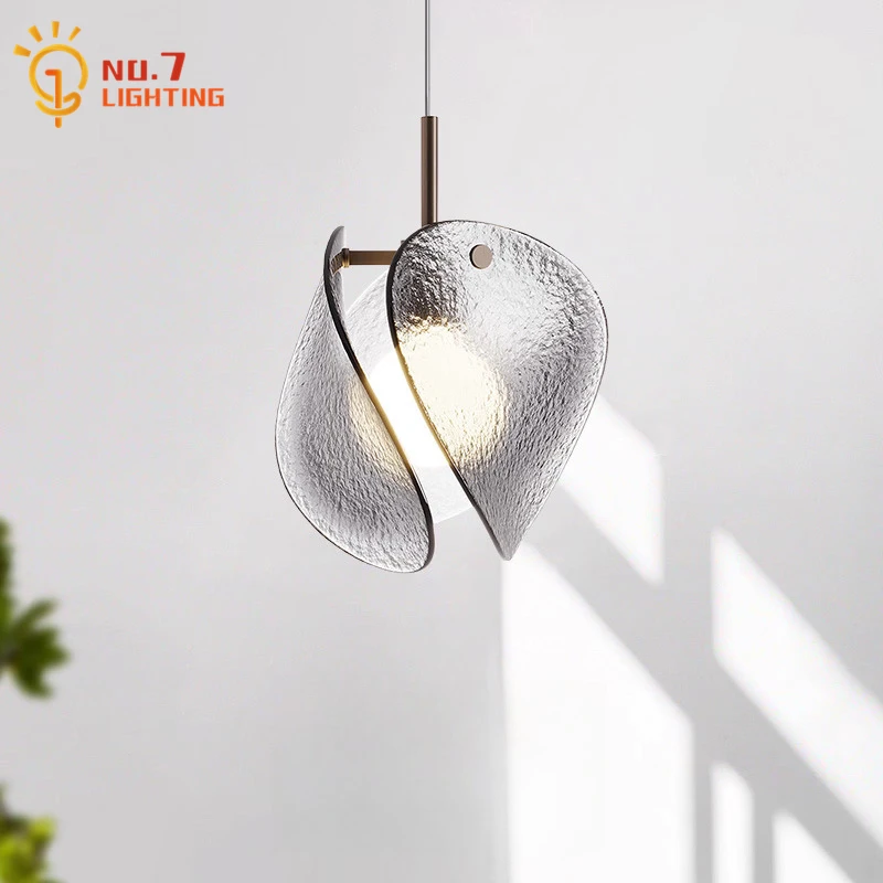 

French Retro Luxury Designer Glass Pendant Lights LED E27 Medieval Atmosphere Hanging Lamp Dining Room Bedroom Bedside Corridor
