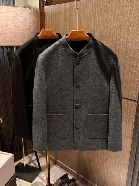 

Winter clothing new Zhongshan collar stand-up collar 100% wool jacket on both sides
