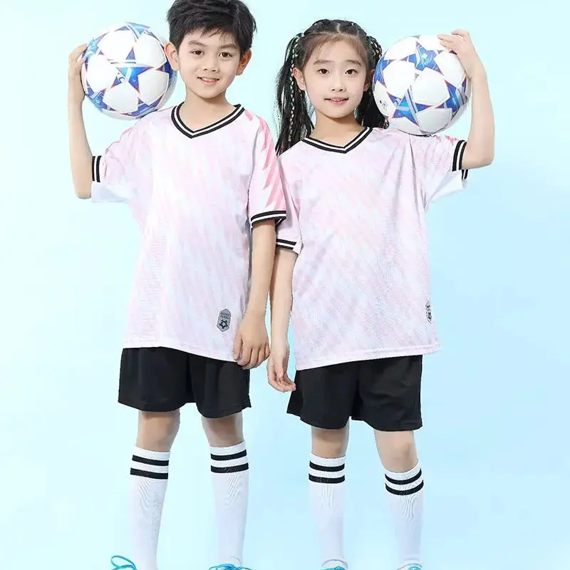 Multi Farben Kinder Fußball Fußball Jersey Kinder Kits Kurzarm Kind Fußball Trikots Uniformen Laufen Sportbekleidung