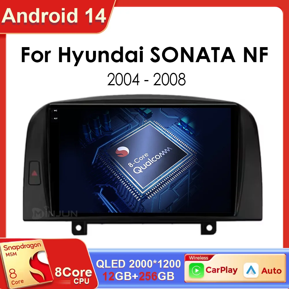 

Android 14 For Hyundai SONATA NF 2004 2005 2006 2007 2008 Qualcomm Carplay Auto Car Radio Multimedia Player GPS Navigation