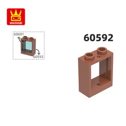 Wange 60592 100g/95PCS Door Frame Window Glass Bulk Small Building Blocks Assembly Compatible DIY Toy Parts Gift Box