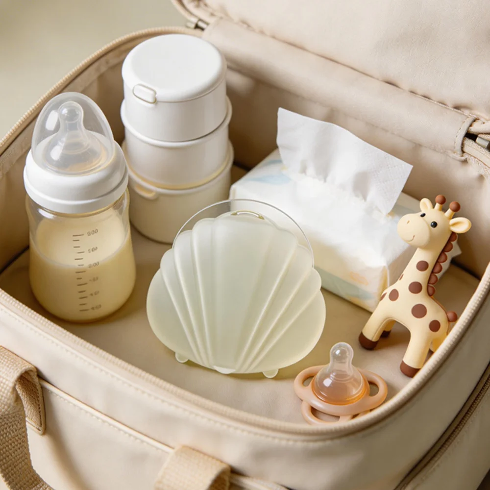 New Soft Full Silicone 80ml One-piece Integrated Breast Milk Collector with Stand and Scale, Portable Breast Shield Breast Shell view 2