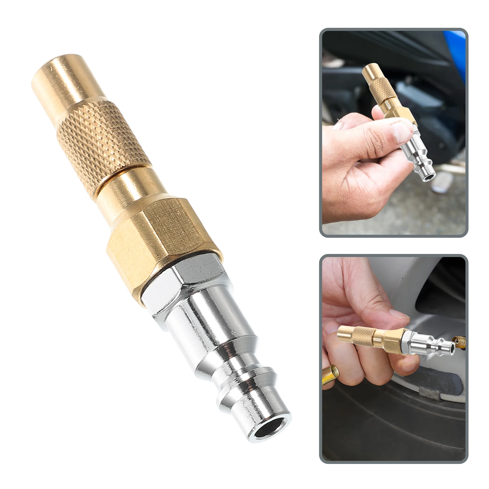 

Inflatable Male Head Air Connector Quick Connect Threaded Nozzle Adapter Tire Inflation Fitting Compressor Hose Puff Mouth Steel