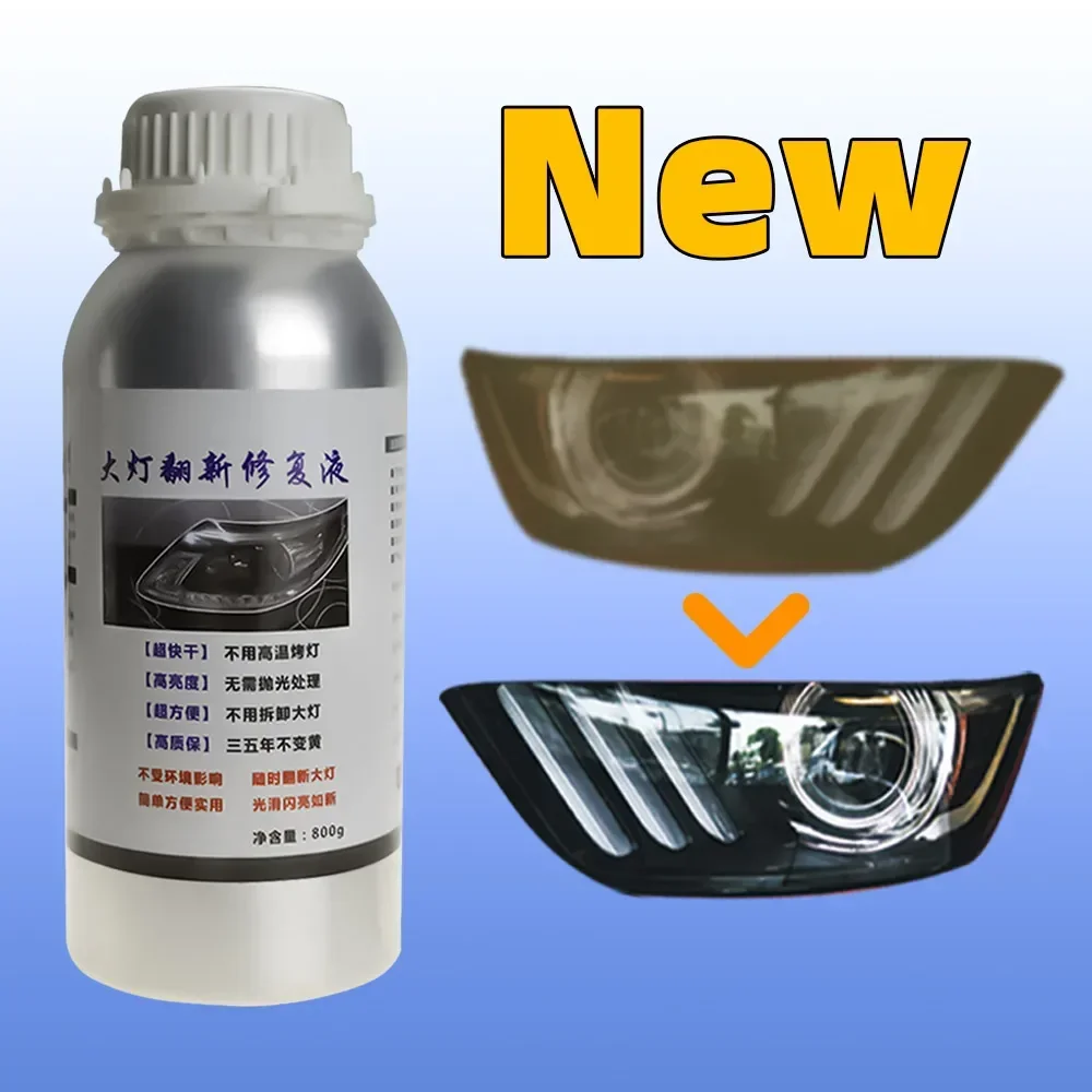 

800ml Headlights Liquid Polymer Headlight Chemical Polish Repair Fluid Refurbishment Scratch Repair Polishing Headlights Kit