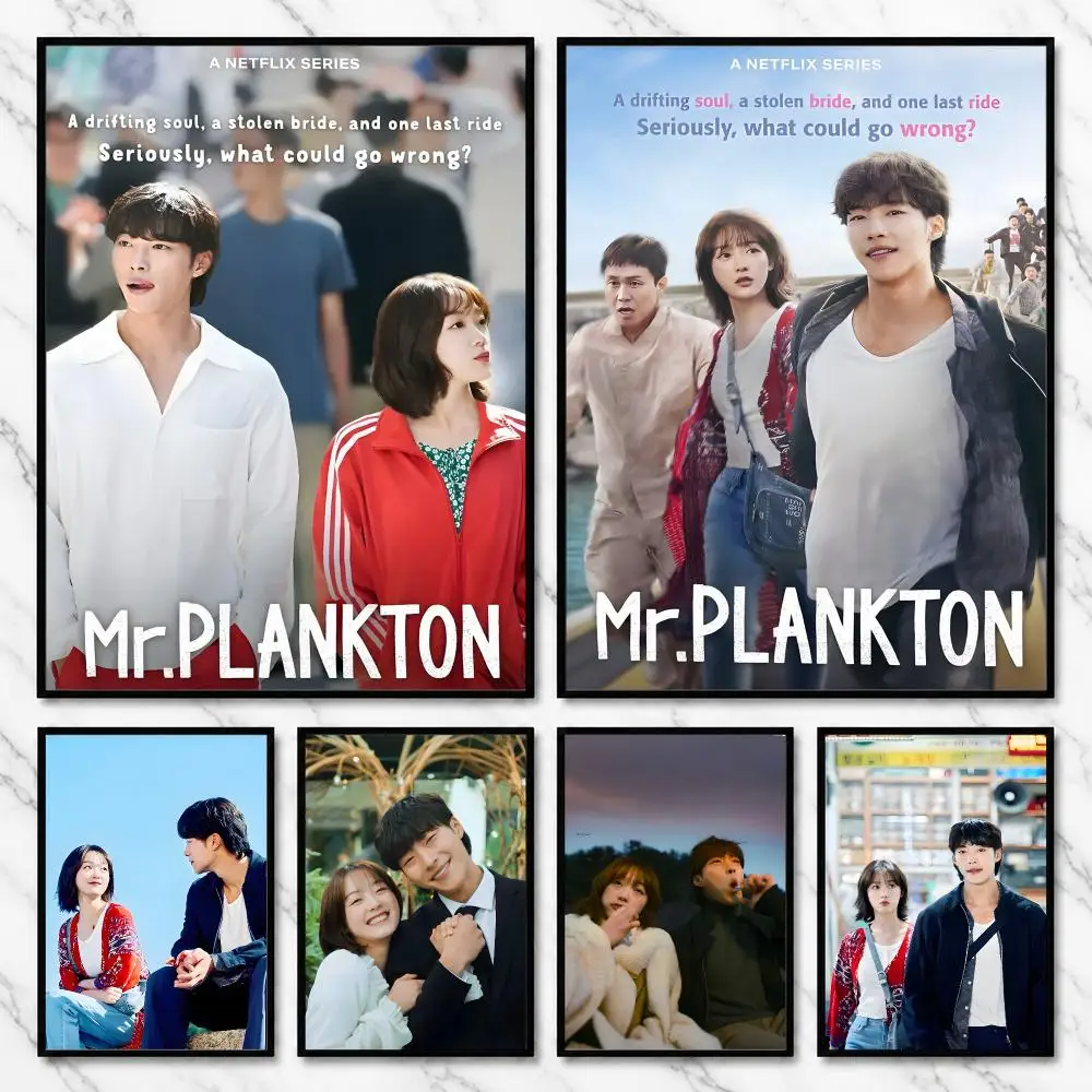 Mr. Plankton Korean Drama Romantic Comedy Series Story Poster Modern Self Adhesive Wall Art Prints for Bedroom Living Room