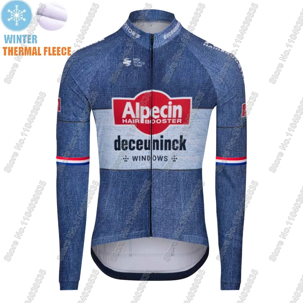 Alpecin Deceuninck 2025 Van Der Poel Cycling Jersey Long Sleeve Set Winter Suit MTB Bike Road Pants Bib Maillot