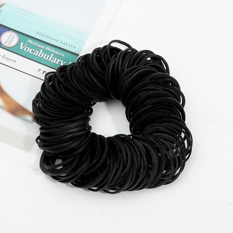 

3mm seamless black high elasticity rubber band does not damage hair, tie hair without marks, headband DIY accessories