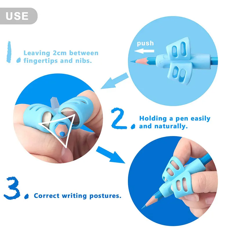 Imagem -06 - Pencil Handle Rod Grip para Crianças Bonito Mão Escrita Ajuda Correção de Postura Finger Grip Instrutor