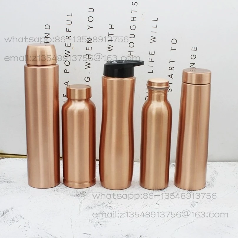 

Медная бутылка ручной работы из чистой красной меди для спорта на открытом воздухе и йоги, быстрая доставка со склада