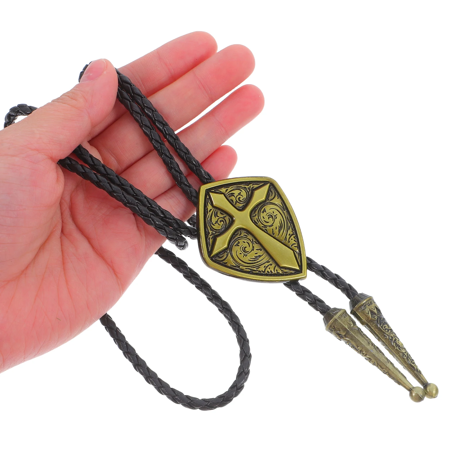 

Cross Adjustable Cowboy Necktie Bolo Tie Sweater Chain Zinc Alloy Cowboy Bolo Vintage Necklace Western Tie