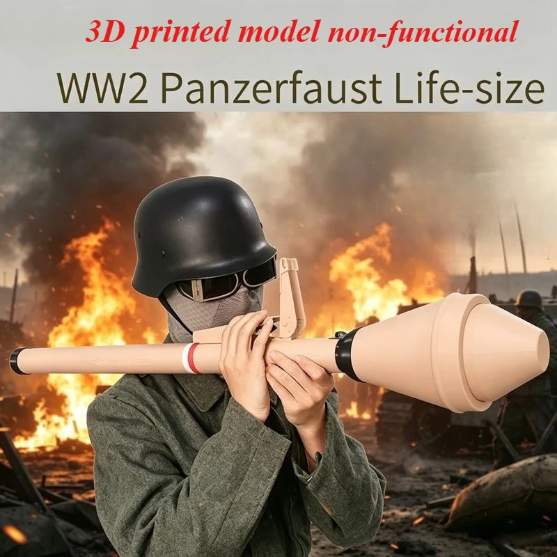 Handheld 3D Printed German Iron Fist Anti Tank Rocket Model Replica Non-functional Decoration Gift