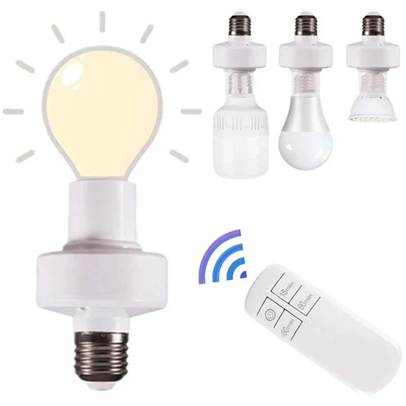 Portalampada E27 portalampada telecomando wireless con 30-60min E27 110V / 220V presa interruttore di alimentazione temporizzazione remota luce