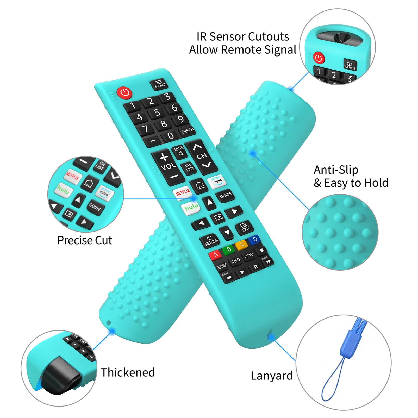 Silicone Remote Cover Anti-Slip Remote Case Shockproof Protective for Samsung Smart TV Remote BN59-01315 Controller Sleeve Skin