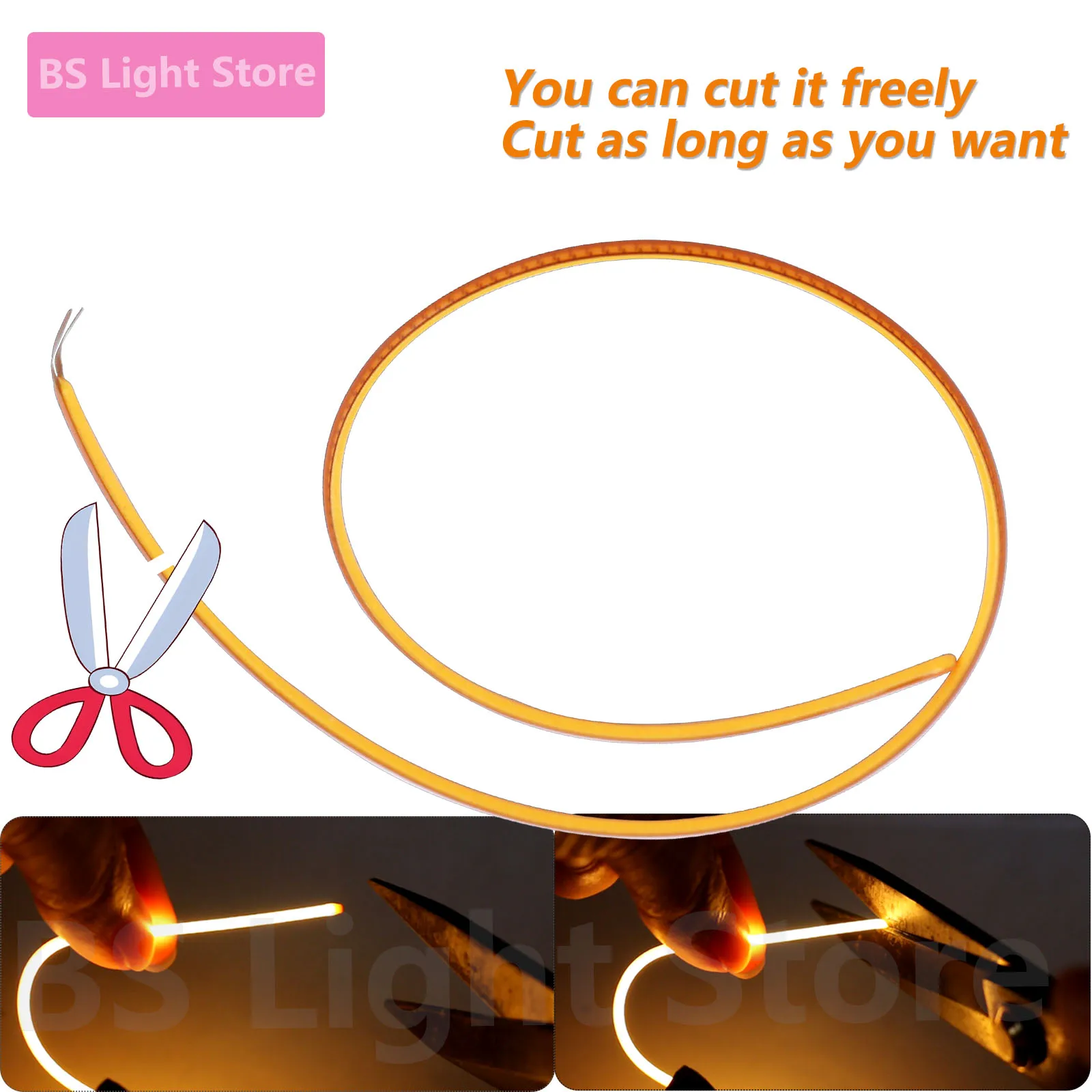 10pcs LED Filament Same level DC3V Can be cut 300mm Edison bulb filament magnetic bulb light source