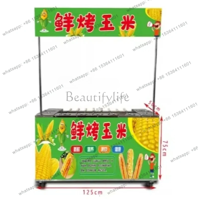 Fresh roasted corn machine commercial outdoor, mobile cart stall equipment oven bag technology