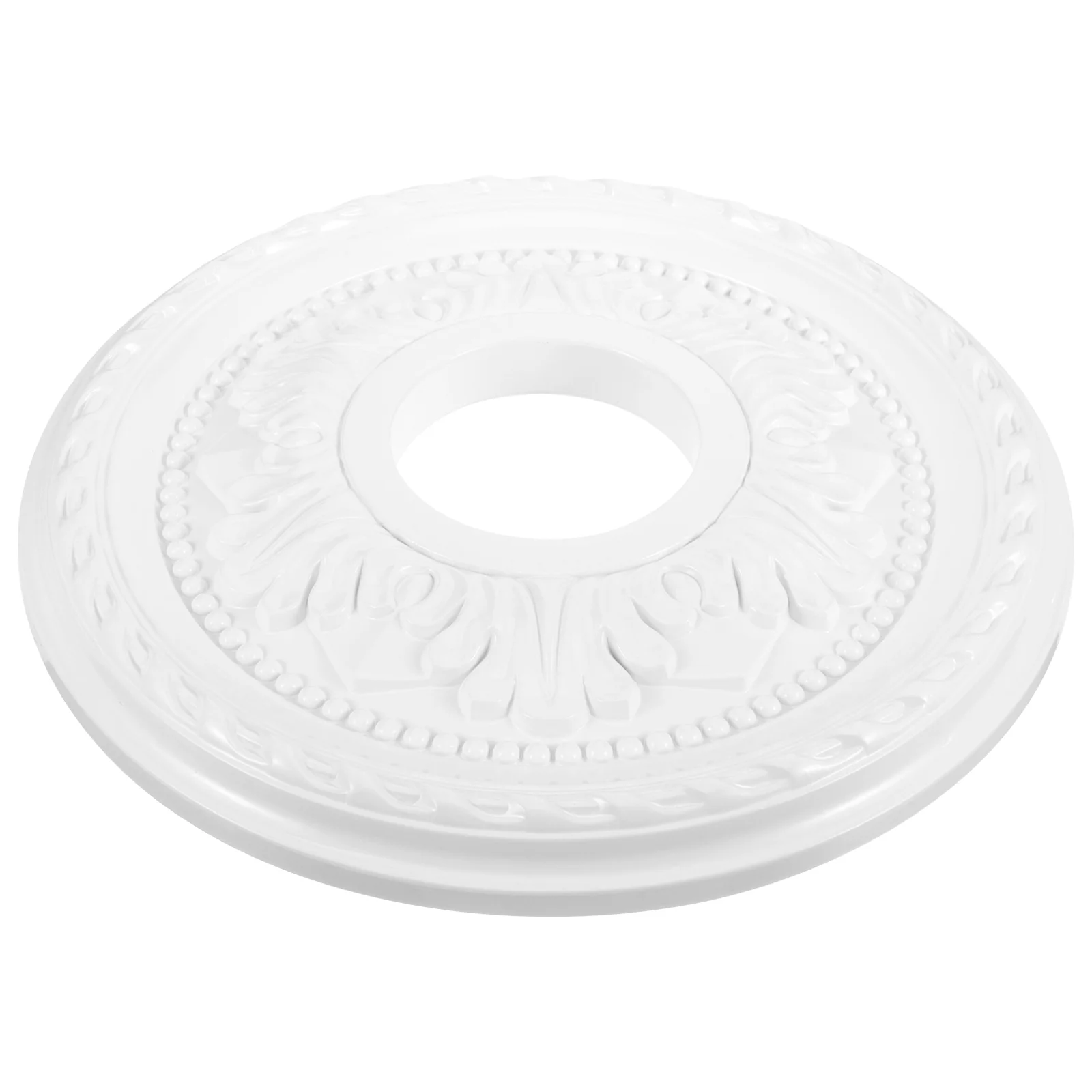 PU Suspended Ceiling Chandelier Base Decorative Round Lamp Panel Building Materials (small White) 1pcs