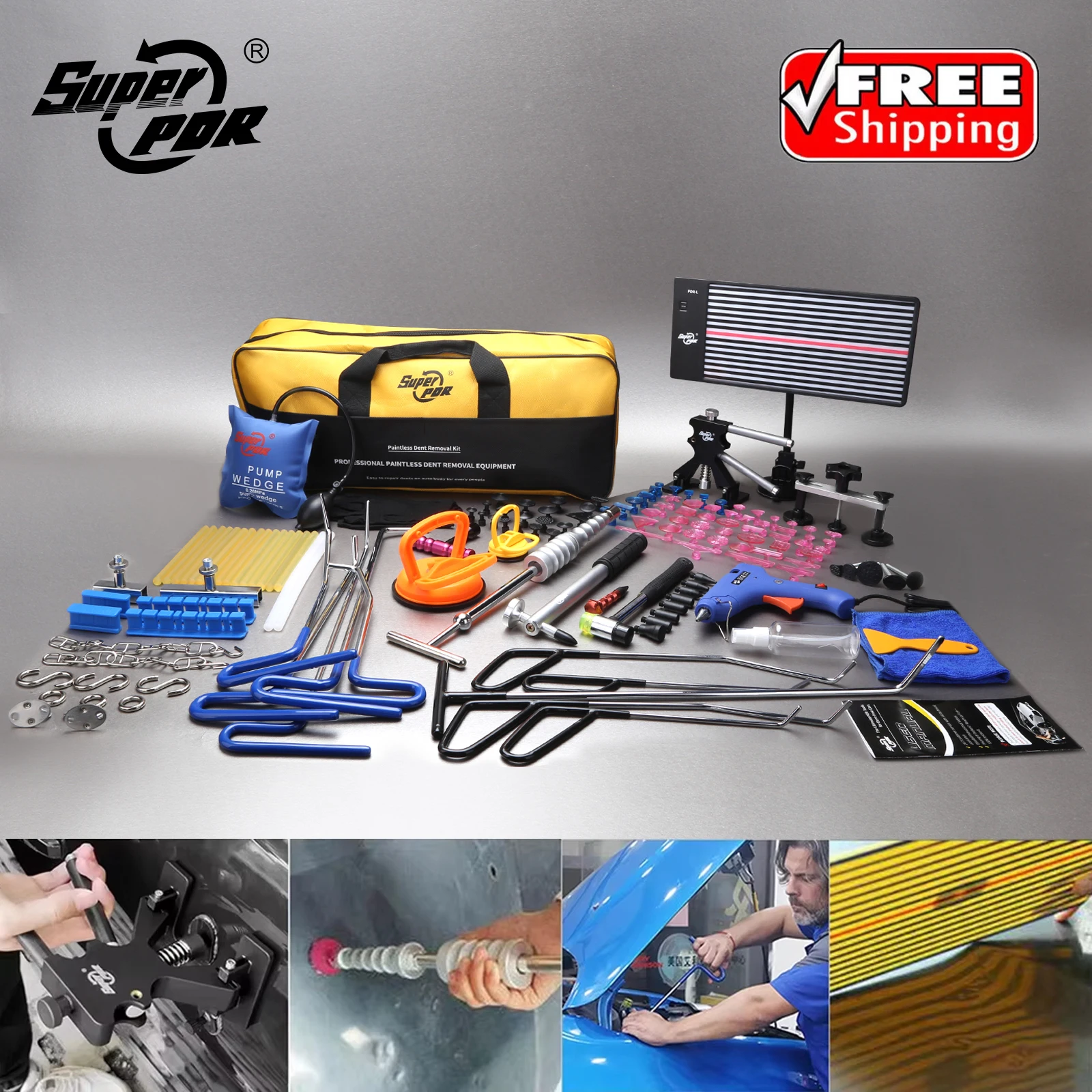 

Super PDR пружинные стальные стержни, съемник вмятин, подъемник, клеевые палочки, молоток для удаления вмятин, молоток для ремонта вмятин автомобиля, набор инструментов