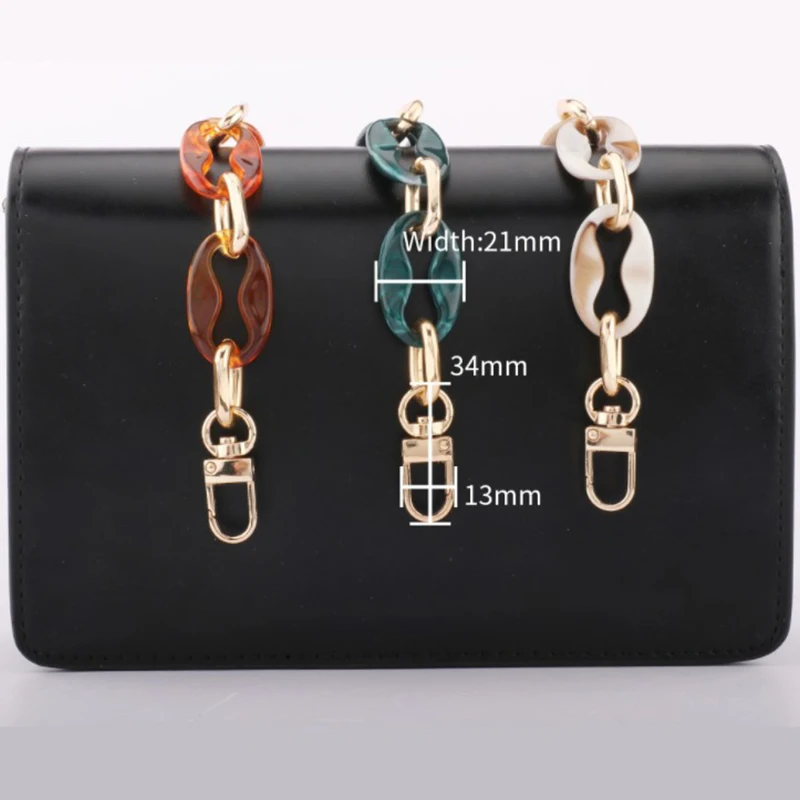 Acryl Vintage Taschen kette abnehmbare bunte Taschen Riemen für Handtasche Umhängetasche multifunktion ale Harz kette für Geldbörse All-Match