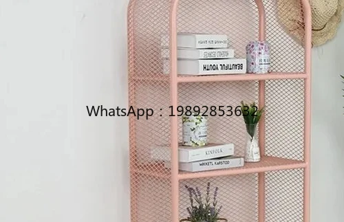

living room shelf wrought iron mesh multi-layer storage frame bedroom bedside sofa floor bookshelf