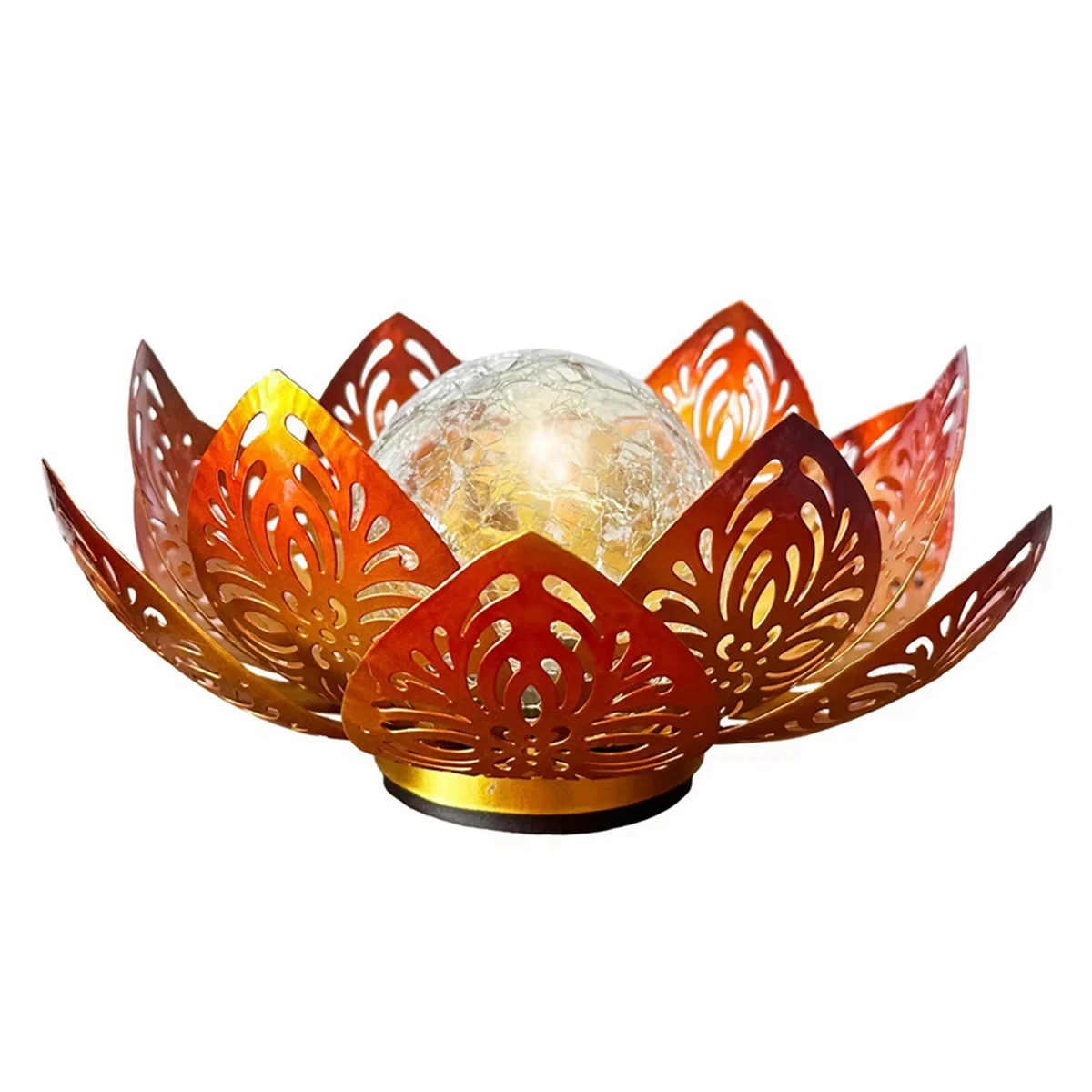 تعمل بالطاقة الشمسية الحديد الفن لوتس ضوء في الهواء الطلق المكونات في مصباح الحديقة غير نافذ للمطر ديكور المناظر الطبيعية فناء الخفيفة