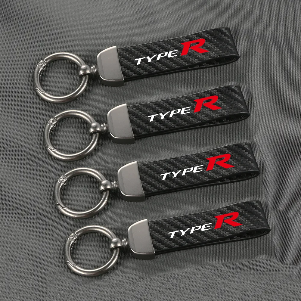 Carbon Fiber Car Keychain Key Chain Ring Pendant For Honda Civic Type R Accord 8 FK8 Type S Auto Accessories