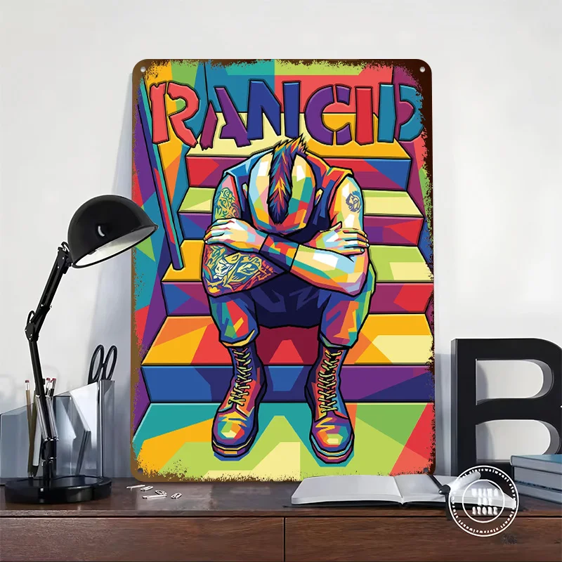 Rancid Pop Art Punk Rocker Personalized 3D Textured Metal Poster Wall Art Tinplate Sign for Gaming Room Decoration Items Decor