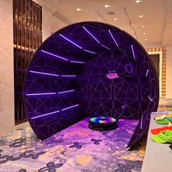 10ft Collapsible Aluminum Frame Event Tradeshow Reused Light Weight Portable 360 Photo Booth Enclosure Backdrop Led Lights Tent