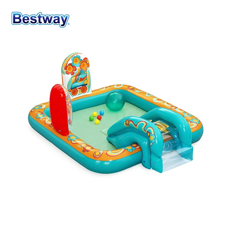 Bestway 53164 6'4" x 60" x 29" Spielcenter, aufblasbares Spielbecken, Spielcenter, aufblasbares Wasserspielcenter, Garten