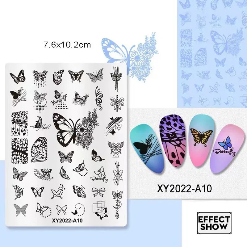 

Nail Art Stamping Plate Butterfly Geometry Wave Line Drawing Templates Stamp Nail Charm Mold Stencil Tools Nail Templates