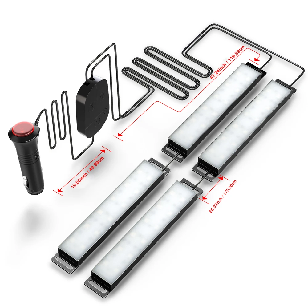 YiLaie Luci per interni per auto Luci intelligenti con controllo app Sincronizzazione musicale Barra luminosa a LED RGB Caricatore USB per accessori per auto