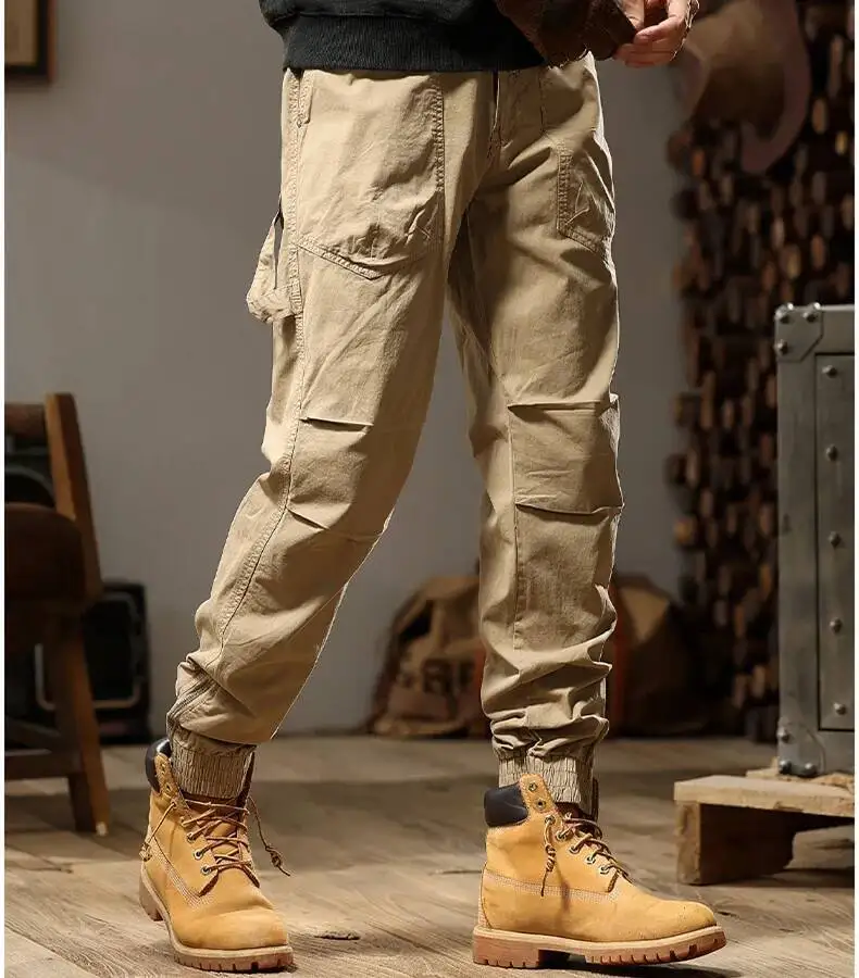 

Осень 2024, новая молодежная модная тенденция, универсальная мужская популярная свободная рабочая одежда, повседневные брюки