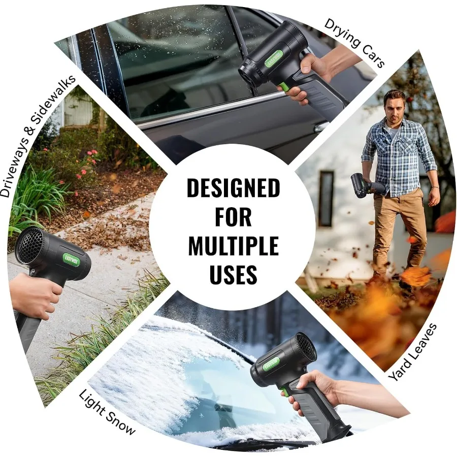 Sèche-cheveux électrique sans fil pour voiture, 756W, 1200G, Turbo, pour sécher les voitures, souffleur de feuilles, pour Patio, pelouse, Garage, neige, 8 × 300