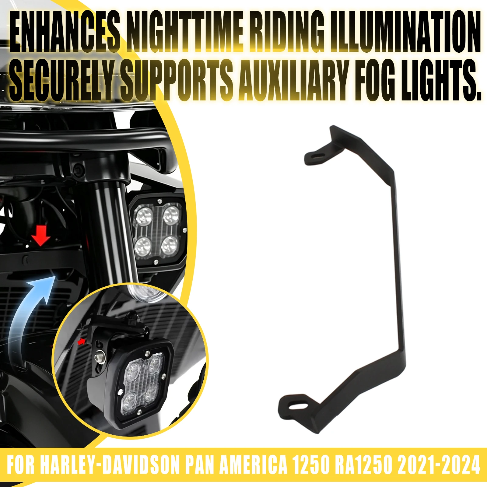 For Harley Pan America 1250 S PA1250 PA1250S 2021-2023 Motorcycle LED Fog Light Auxiliary Bracket Spotlight Driving Lamp Mount