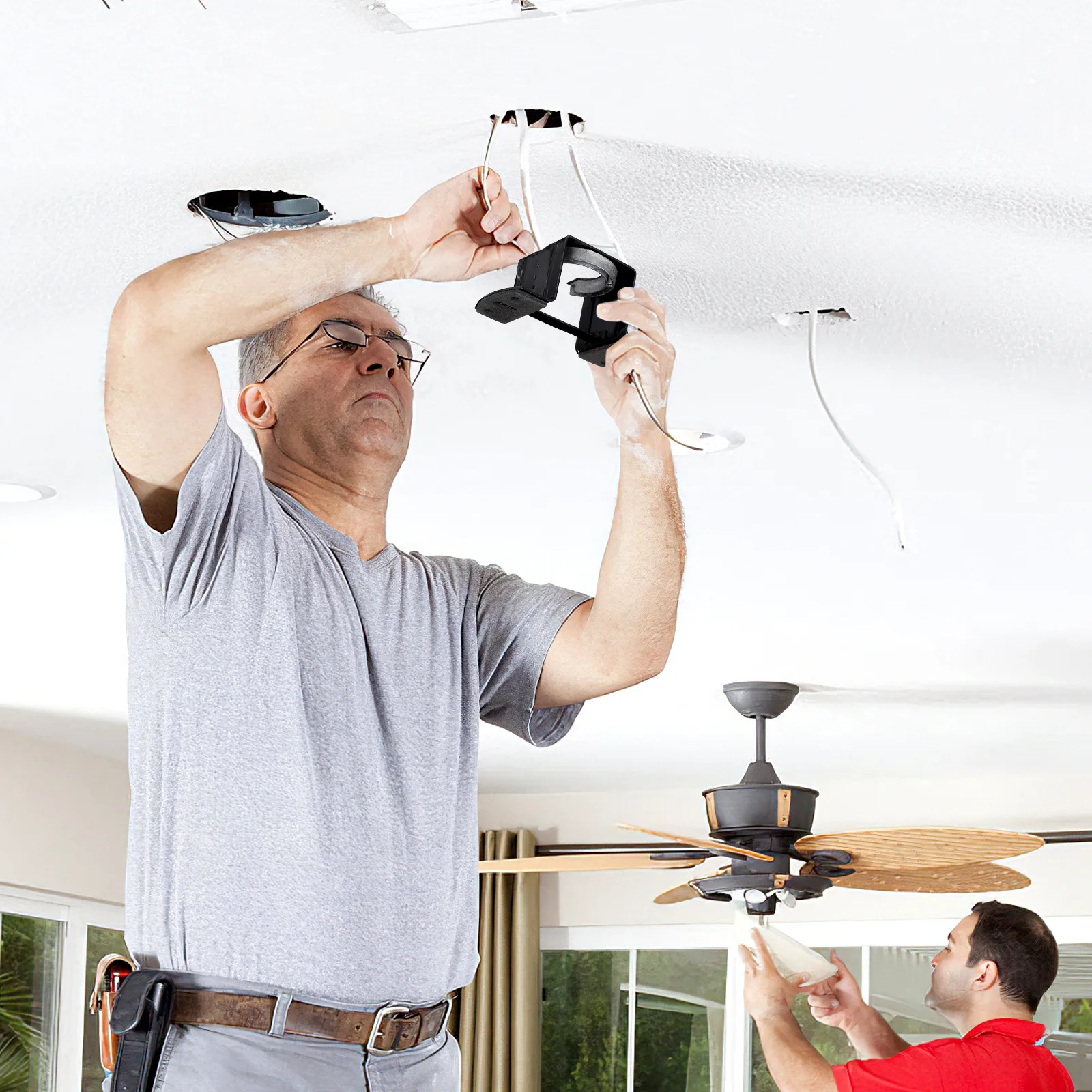 

Sturdy Iron Ceiling Fan Mounting Bracket Universal Fit for Home Office Elegant Design Vibration Resistant Ceiling Fans Mount